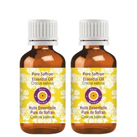 Deve Herbes Pure Saffron Essential Oil (Crocus sativus) Steam Distilled (Pack of Two) 5ml X 2 (0.33 oz)