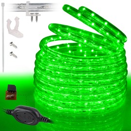 West Ivory 25ft Green LED Rope Lights, Connectable Outdoor Permanent Waterproof Accent Exterior Lighting, Transparent PVC Case, ETL Certified, Holiday, Backyard Patio, Home Garden, Decorative