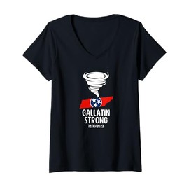 Womens Gallatin Tennessee Strong V-Neck T-Shirt