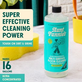 Aunt Fannie's Ultra Concentrated Floor Cleaner Vinegar Wash, Multi-Surface Solution Mopping, Makes 16 Gallons, Eucalyptus Scent, 32 oz. (Pack of 3)