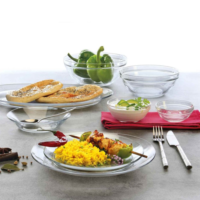Duralex Lys Clear Glass 11 Inch Dinner Plate, Set Of