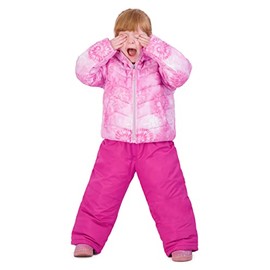 Rothschild Girls' Ski Jacket and Snowbib Snowsuit Set, Pink Tiedye, 16