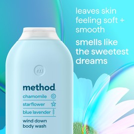 Method Wind Down Body Wash Shower Gel, Chamomile, Starflower & Blue Lavender, 532ml