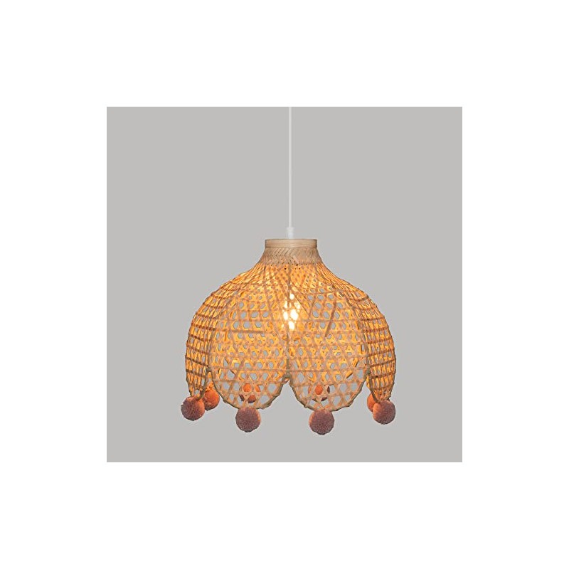 Atmosphera Child's Hanging Light Bamboo and Metal Height 22 cm