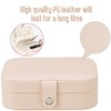 AIMALL Portable Travel Jewelry Box Organizer, Leather Display Case for