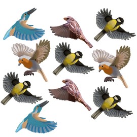 GARDIGO® Bird Protection Window Film – Pack of 10 | Set of 2 Coloured Stickers - Exterior Black / Colourful Interior | Decorative Bird Stickers for Windows Conservatories Greenhouses | Window Stickers
