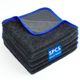 MLACXLT 5 Stück Microfasertücher Auto 500 GSM, Microfaser Handtücher 40x40 cm, Auto Trockentuch Ultraweich, Fusselfrei, SaugstarkSaugstark Microfasertuch Autopflege für Motorrad, Boot & Haushalt