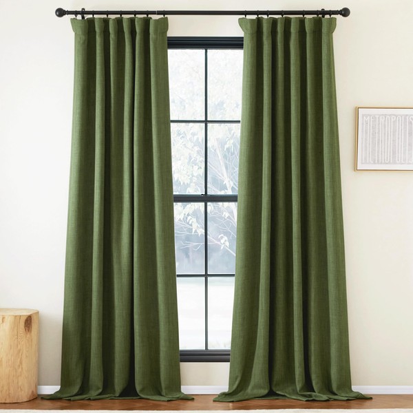 NICETOWN Froest Green Room Darkening Curtains 90 inches Long 2