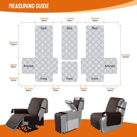 VANSOFY Loveseat Recliner Cover with Console 100% Waterproof Sofa Slipcovers Non-Slip Reclining Couch Covers Split Sofa Cover Furniture Protector for Pets, Dogs(Chocolate)