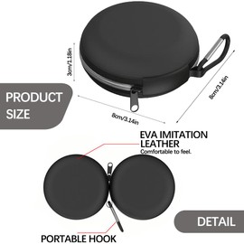 FEMONGY Pocket ashtray, odour-proof, travel ashtray, pocket ashtray for on the go, easy to open, large capacity, suitable for travel (pure black)