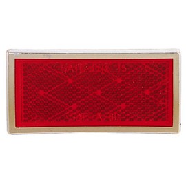 Peterson Red Chrome Rectangular Quick-Mount Reflectors B484R