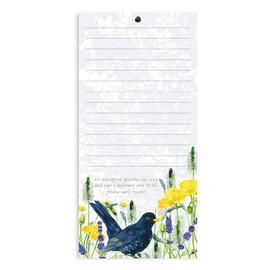 Magnetic Notepad Mr Blackbird an Early Riser Bird Themed Tuppence A Bag Notebook TABMP06