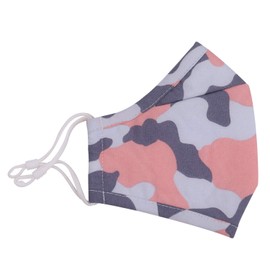 Children's Camouflage Cotton Face Mask, Reusable, Washable & Dustproof, Breathable & Safety Mask with 6pcs Filter, Anti-Pollution Mask, Pink Camo, 3pcs