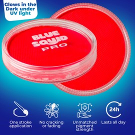 Blue Squid Pro Make-Up Face Paint and Body Paint - Neon Coral Orange (30 g), Face and Body Paint for Adults, Children, Fancy Dress and SFX