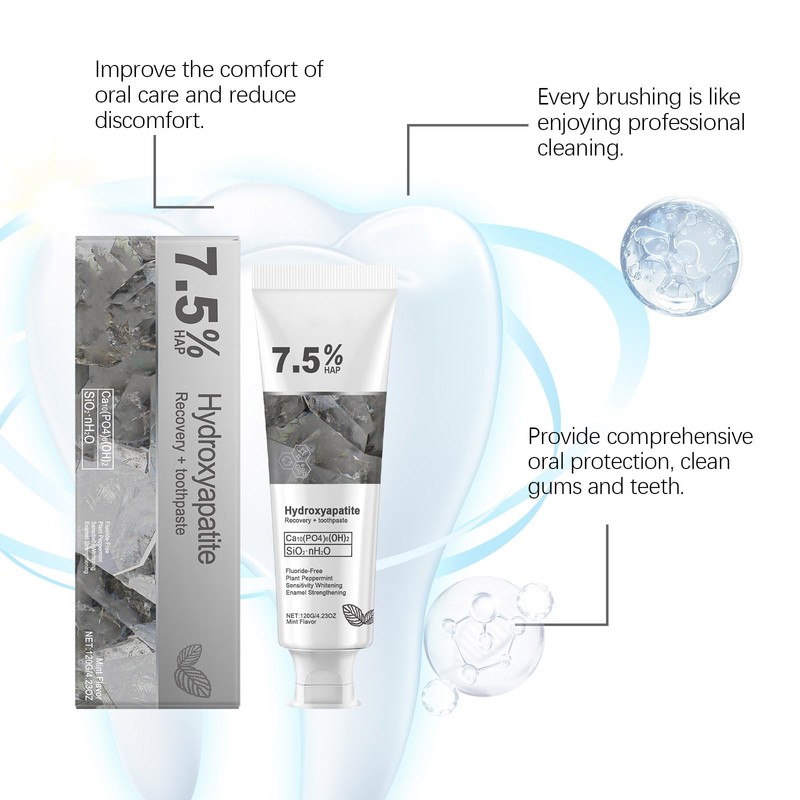Hydroxyapatite Toothpaste for Advanced Enamel Protection, Gentle and Effective Formula,