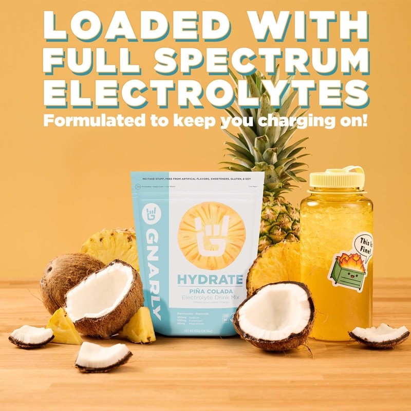 Gnarly Nutrition Hydrate Electrolyte Powder – Pina Colada Exercise Hydration
