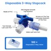 3-Way Luer Stopcock with Male Luer Lock, Disposable Stopcock Valve