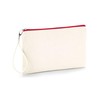Westford Mill W520 Canvas Wristlet Pouch, Natural / black