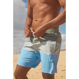 MaaMgic Mens Solid Swim Trunks Quick Dry 4 Way Stretch Mesh Lining Swimwear Bathing Suits,Blue Striped,XX-Large