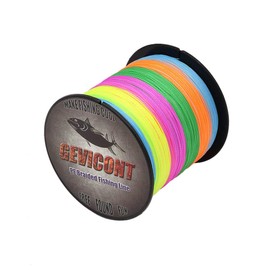 GEVICONT Sedales Trenzados de Pesca de Multicolor 4 Hilos PE Dyneema 1000m-1094yds 10lbs 0.12mm