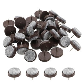 PATIKIL 28 mm Nail-on Felt Pads, 40 Pcs Round Felt Furniture Sliders Pads Heavy Duty Floor Protectors for Wooden Chair Sofa Cabinet Table Leg Feet Hardwood Floors, Brown