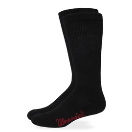 Wrangler Mens Non-Binding Ultra Dri Smooth Toe Boot Socks 1 Pair Pack (L (10-13) - Shoe Size 9-13, Black Solid)