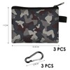 3 Piece Wallet with Camouflage Pattern, 3-Piece Black Lobster Clasp,