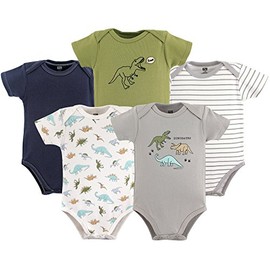 Hudson Baby Baby Cotton Bodysuits, Dinosaurs Pack, 3-6 Months