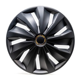 Alpena Action Vehicle Wheel Covers, Premium European-Made Rim Covers with 3-Step Retention System, Durable Hub Caps Fits Most Steel Wheels, Set of 4, 16 Inch, Black