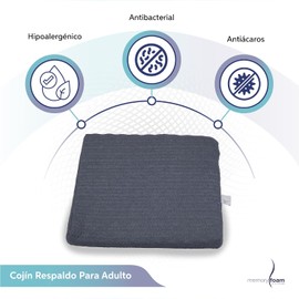 Memory Foam Respaldo Tipo Cuña para Adultos – Azul – Ideal para Ver TV, Leer, Trabajar o Cenar en la Cama o Sofá – 40 x 48 x 30 cm - Hecho de Espuma de Alta Densidad