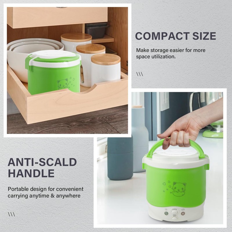 OSBA Mini Rice Cooker, 1L Travel Rice Cooker Small 12V
