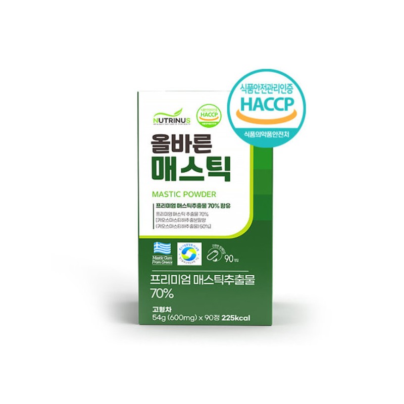 Nutrinus 뉴트리너스 올바른 매스틱 유산균 (600mg x 90정) 4박스 (12개월분)