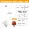 Fivemengo Globe Silk Pendant Light 11.8in Small, White Imitation Silk