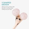 Navaris 3D Rose Quartz Face Roller - Massager with Double