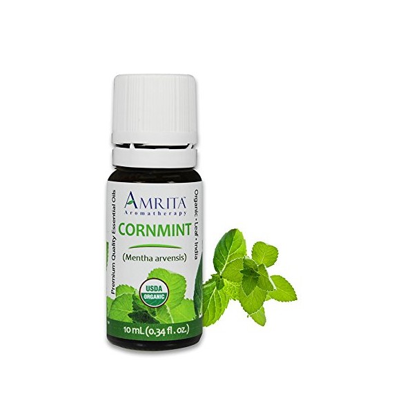 Amrita Aromatherapy: Organic Cornmint Essential Oil, 100% Pure Undiluted Mentha