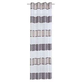 FASHION FOR HOME Home Fashion 051777 0560 Fabric Stone Eyelet Curtain 245 x 140 cm
