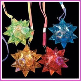 Light-Up Flashing Star LED Ball Pendant Necklace - Display box of 12 units by Fun Express