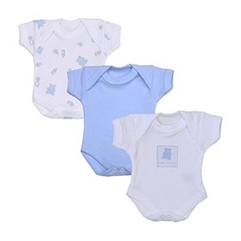 BabyPrem Baby Pack of 3 Boys Bodysuits Premature Clothes 0-7.5lb Blue Teddy P0