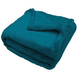 Comfort Lab Plush Flannel Throw Blanket - Soft, Lightweight, Giftable Fleece Blanket for Couch, Bed & Home Decor - Anti Pilling and Non Shedding Fleece Couch Throw - Oversize Throw (60" x 70") - Teal