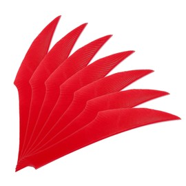 PATIKIL 4 Inch Arrow Vanes, 20 Pack Turkey Feather Fletching Archery Fletch Right/Left Wing for Hunting Target Shooting, Red