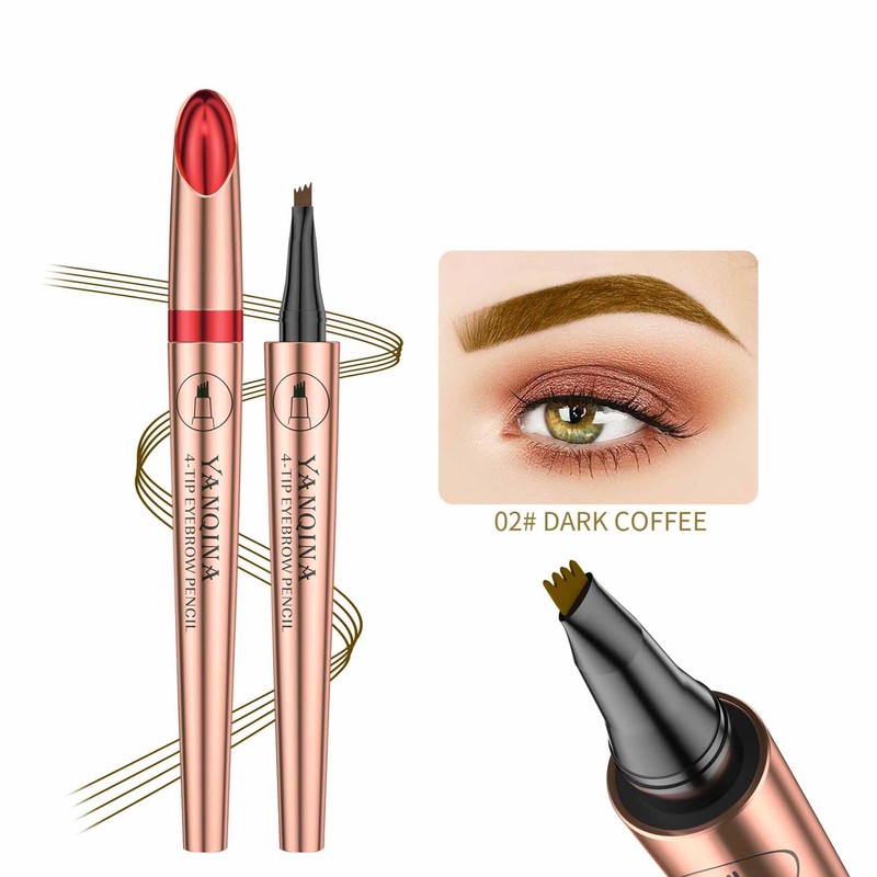 3D Eyebrow Pencil, Waterproof, Microblading Eyebrow Pencil with 4 Fork