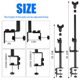 Hands‑Free Feeding Tube Stand – Telescopic Metal IV Pole Rack for Gravity Syringes & Feeding Pumps,Tube Holder Enteral Feeding Telescopic Pole, Feeding Pump Feeding or Infusions