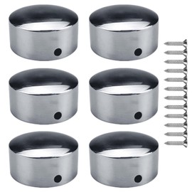 KMERCE 6 Pcs 45mm Stainless Steel Wood Handrail End Cap End Cover Arm End Cap Round Stair Handrail End Caps Mounting Screws Included