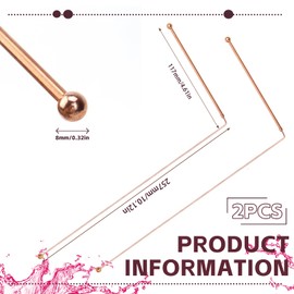 Copper Diwsing Rods 2pcs 99.9% Pure Copper Water Detection (A)