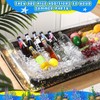 2 Pieces Inflatable Serving Bar Glittering Confetti Food Cooler Buffet
