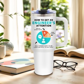 DUUV Engineer Gifts for Men, Aerospace Engineering Tumbler, Retirement, Graduation Gifts for Engineers, Gifts for a Mechanic, 40 Oz Tumbler with Handle Christmas Gifts