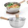 Scizorito 304 Stainless Steel Saucepan, Solid wood anti-scalding handle with