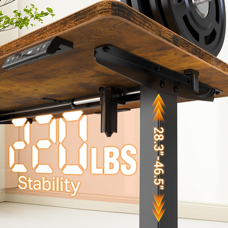 Veken 47.2" Standing Desk Electric, Height Adjustable Sit Stand Up,