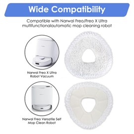 (5 Pack) Freo Z Ultra Replacement Mop Pads Compatible with Narwal Freo X Ultra/Freo X Plus/Freo/Freo Pro X Ultra/ Z10/ T10/ J3/ J4/ J5/ R10 Robot Vacuum, Mopping Pad, Washable Mop Cloths