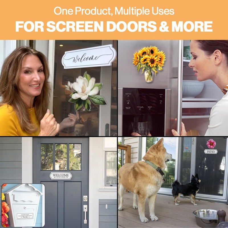 Magnetic Acrylic Signs & Decorations for Screen Doors & Windows